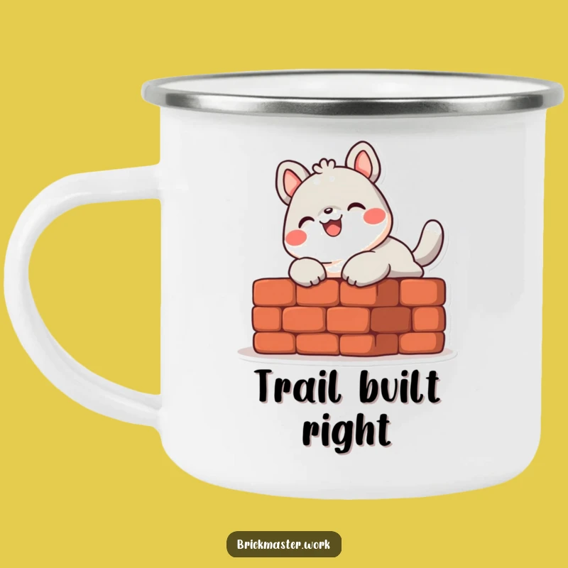 Funny Animal Bricklayer Camping Mug: Enthusiastic Outdoor Build Buddy