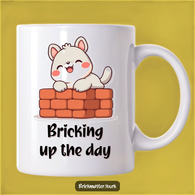 Funny Animal Bricklayer Mug: Enthusiastic Builder Gift for a Cheerful Friend