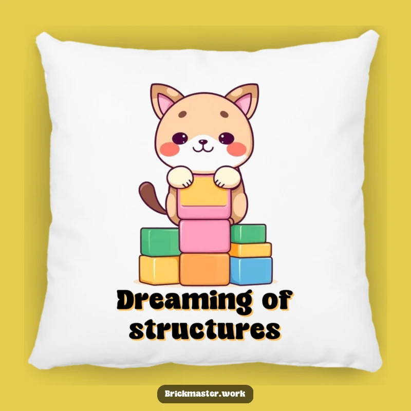 Funny Block Stacker Animal Pillow: Cozy Kawaii Building Decor
