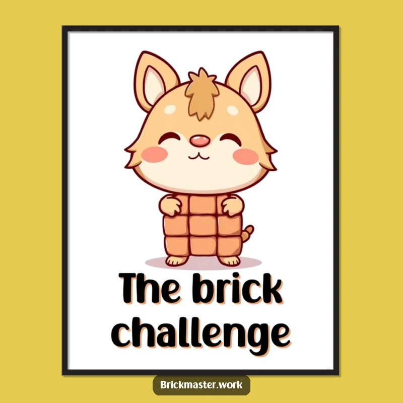 Funny Balancing Brick Animal Digital Art: Hilarious Juggler Character Download