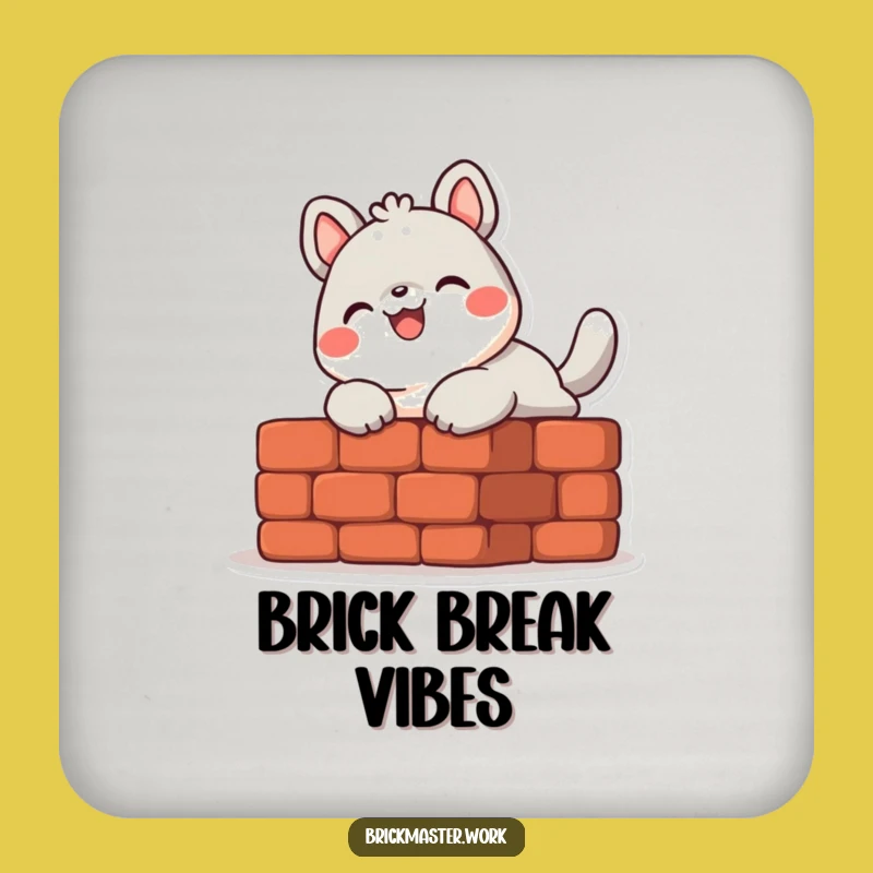 Funny Animal Bricklayer Coaster: Cheerful Construction Surface Protector