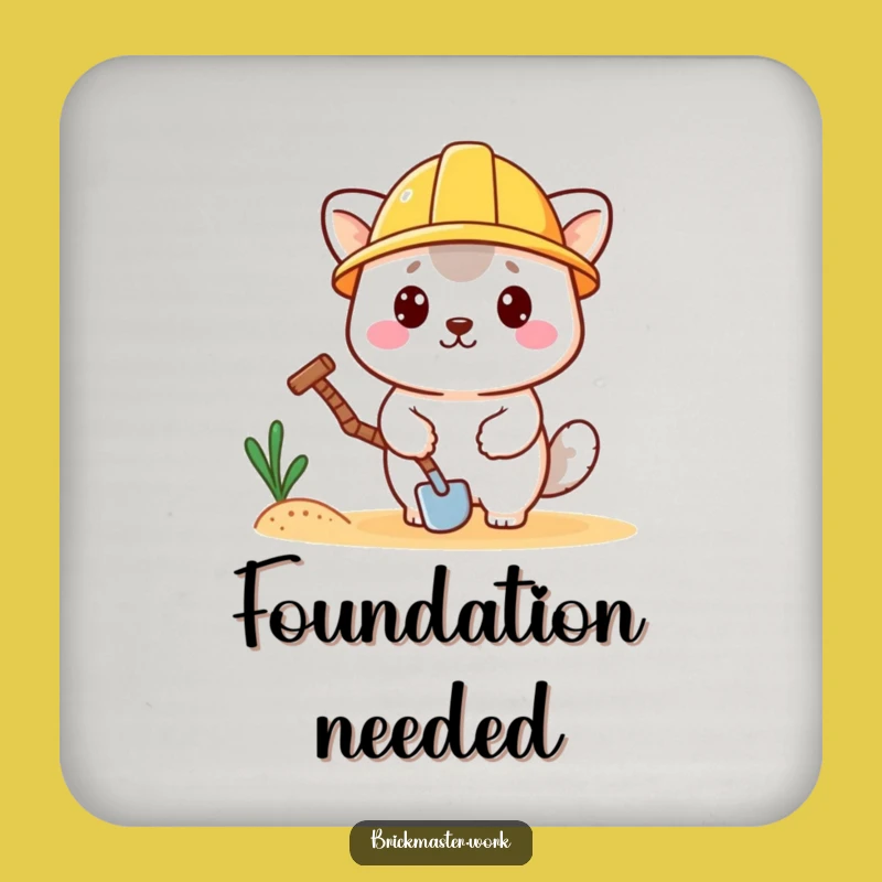 Funny Construction Animal Coaster: Cute Hard Hat Desk Protection