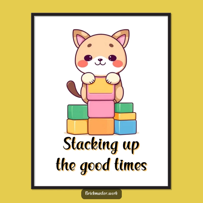 Funny Free Printable Wall Art: Concentrating Animal Stacking Blocks - DIY Decor