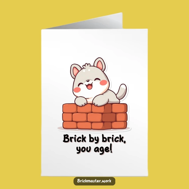 Funny Free Printable Birthday Card: Building Animal - DIY Downloadable Construction Gift
