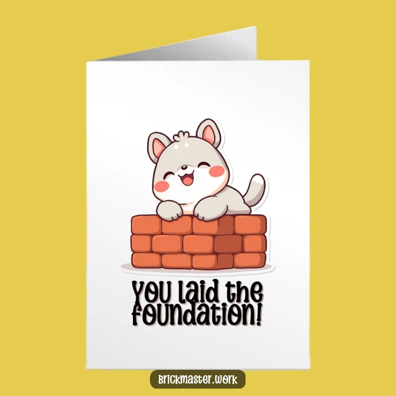 Free Printable Congrats Card: Construction Animal Building Success - DIY Downloadable Gift