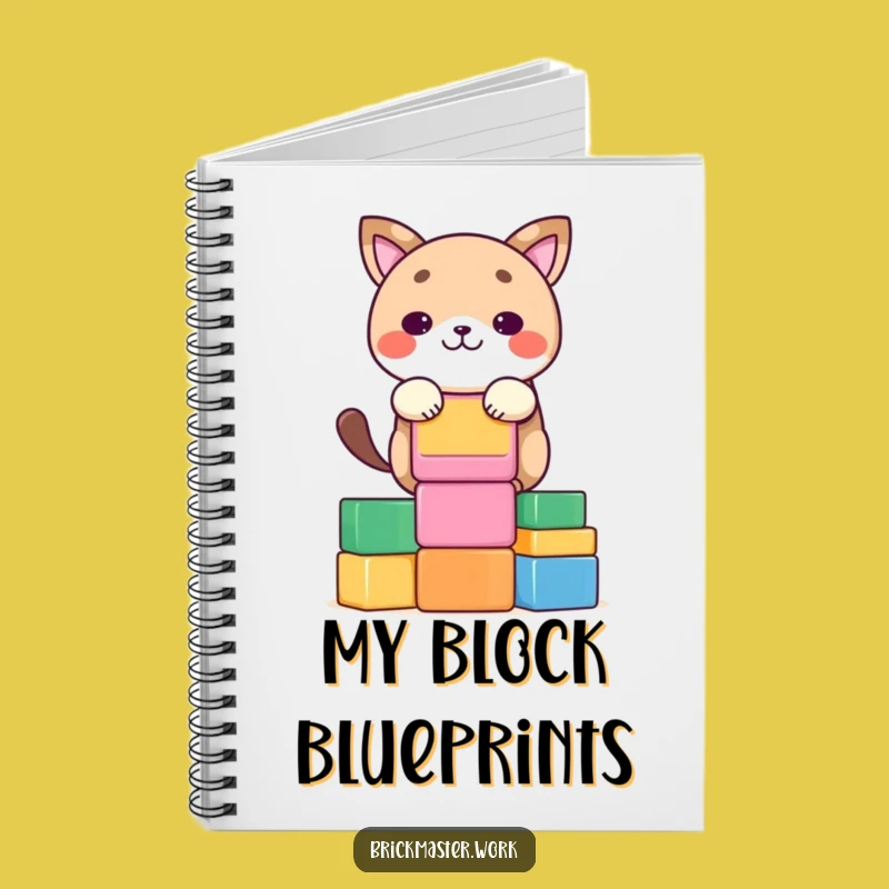 Funny Block Stacker Animal Notebook: Kawaii Concentration Journal